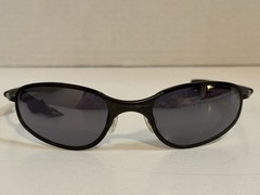 MINT Vintage 90s Oakley A-Wire Sunglasses Gen 1 Dark Pewter USA Oval Wrap