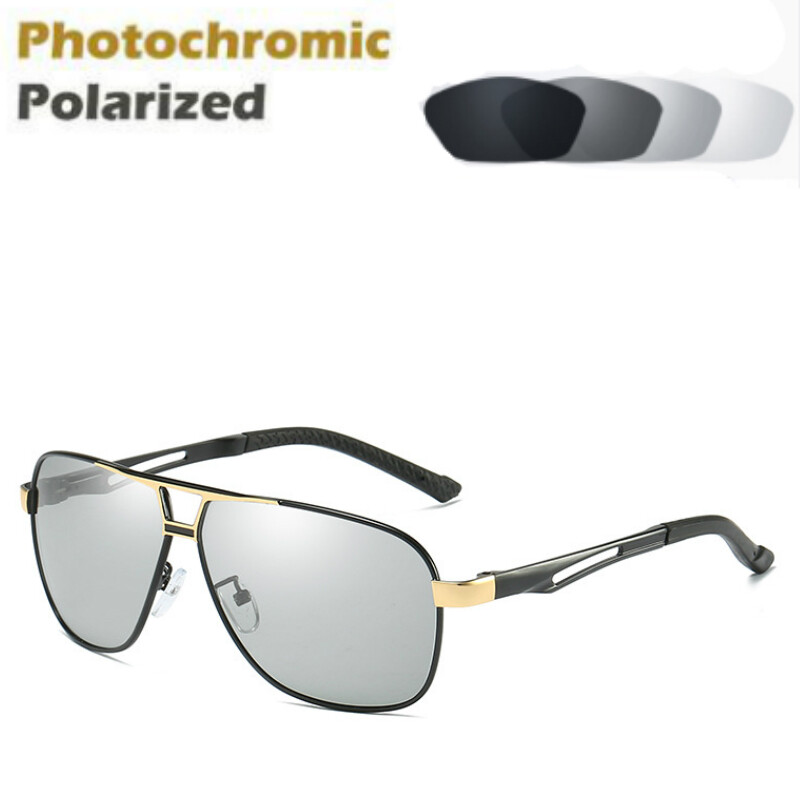 Aluminium HD Polarized Photochromic Sunglasses Pilot Men Eyewear Driving Glasses
