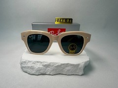 Ray-Ban RB2186 State Street Beige Frame Black Sunglasses