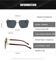 Men’s Metal Sunglasses Square Half Frame Rice Nails Casual Trend Personality