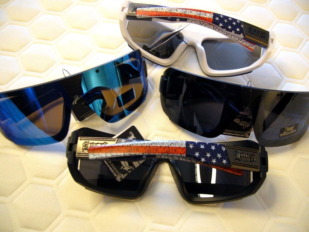 Men’s Sunglasses LOCS USA Large Shields American Flag Women’s Sunglasses 91202