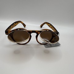 Men’s Round Retro Tortoise Shell Sunglasses Brown Plastic Frame Tinted Lenses