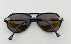 Vintage VUARNET PX 374 145 POLARIZED BROWN LENS, DARK BLUE NYLON CATS SUNGLASSES
