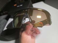 Oakley Meta Vanguard OW8001 Shield Sunglasses Black Frame Gold Mirrored