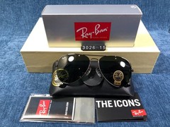 RAY-BAN RB3026 Aviator Sunglasses Gunmetal Grey Frame 62mm Dark Green Lens 140MM