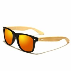 Wood Sunglasses Men women square bamboo Mirror Sun Glasses Retro Handmade Black