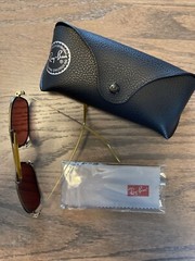 Ray-Ban Titanium Chromance RB8062 Sunglasses Antique Gold w/ Polarized Wine