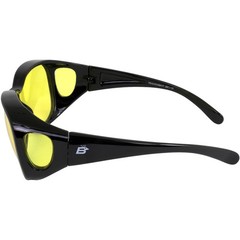 2 Pairs of Birdz Peacock Fit-Over Glasses Black with Yellow & Smoke Lenses
