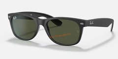 Ray-Ban New Wayfarer RB2132 Sunglasses Matte Black Frame G-15 Green Lens 55mm