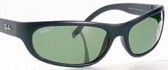 NEW* Ray Ban Sport wrap Matte Black w POLARIZED Green Lens Sunglass RB 4033