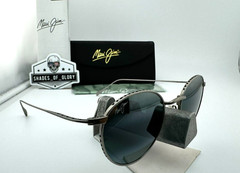 MAUI JIM NORTH STAR MJ 757-17M SILVER W/ NEUTRAL GREY POLARIZED ROUND SUNGLASSES