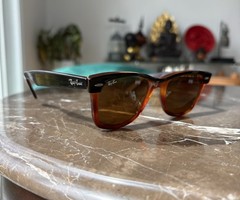Ray-Ban Wayfarer II Vintage 70s 80s RB2143 Made in Italy Tortoise Sunglasses