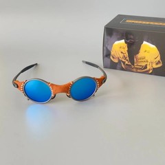 Oakley X-Metal Mars Leather Edition Titanium Frame Ice Blue Lens Sunglasses