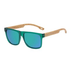 Square Sunglasses Wood Grain Frame UV400 Driving Outdoor Retro Style Glasses