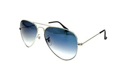 Ray Ban Sunglasses Aviator Silver Blue Gradient Lenses 3025 003/3F 58 mm Return