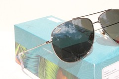 MAUI JIM Hauoli POLARIZED Sunglasses 665-16A Gold/Neutral Grey Aviator NEW