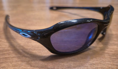 OAKLEY XS FIVE SUNGLASSES KDIS/YOUTH BLACK W/ BLUE IRIDIUM LENSES AUTHENTIC