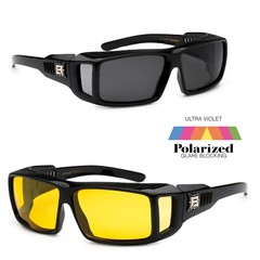 Medium-Large Fit OVER Cover POLARIZED Sunglasses Prescription Glasses Men Women