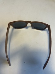 Men’s Wood Grain Sunglasses Brown Frame Black Tinted UV400 Liberty U