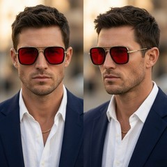 Men Sunglasses Vintage Tony Stark Cosplay Glasses Urban Fashion Street Eyewear