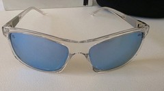 Revo Lexus Double Stint Polarized Sunglasses Crystal Frame Blue Water Lens 1257