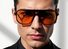 Sunglasses Oceanic Blue Lens Men Shades Elegant Retro Stylish Fashion Hip Hop