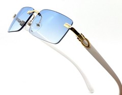 Designer Wood Grain Square Sunglasses Mens Outdoor Shade Glasses Hip-Hop Eyewear