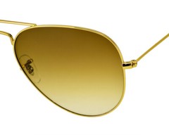 Ray-Ban Sunglasses RB3025 Aviator Gradient Gold Frame Light Brown Lens 58mm