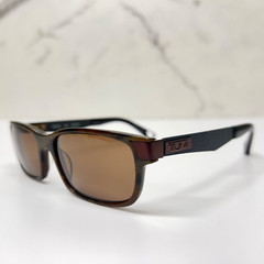 New POLARIZED Tumi Base Curve Sunglasses T307 Brown Wood Grain Frame 53-17-140