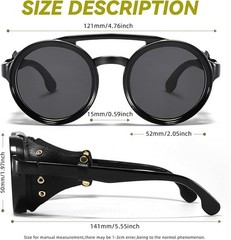 Dark Black Lens Sunglasses Street Wear Wrap Around UV400 Protection Classic New