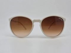 Ferarri White Frame Amber Brown Gradient Lens Folding Sunglasses w/ Case 55mm