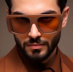 Sunglasses Retro Vintage Beige Lens Modern Men Stylish UV400 Sun Protection Male