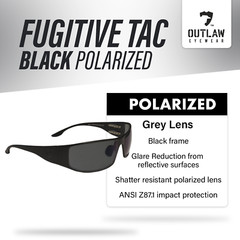 OutLaw Eyewear Fugitive TAC Polarized Tactical Sunglasses ANSI Z87.1 Made In USA