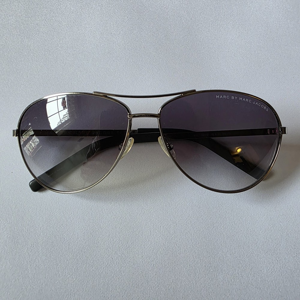 Marc by Marc Jacobs MMJ 343/S Aviator Sunglasses Silver Gray Gradient 135 mm