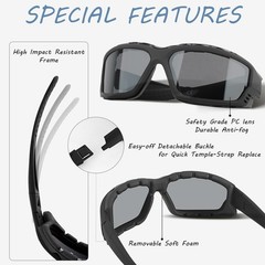 Powersport Sunglasses, Motorcycle Riding Safety Goggles, UV400 Anti-Fog, Dust…