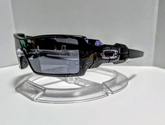 RARE, AUTHENTIC, Oakley Oil Rig Black Ghost History Text w/Silver Lens. EUC!!!!