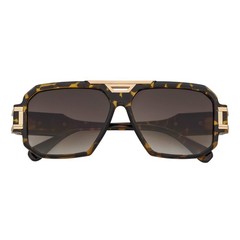 LEGEND – Retro Flat Top Square Sunglasses Brown Tortoise Amber Fade
