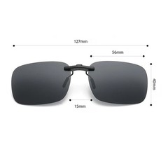 Square Clip on Sunglasses Women Polarized Black Lens UV400 Night Vision Driving
