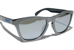 NEW Oakley Frogskins Silver Checkbox POLARIZED Galaxy Chrome Sunglass 9245-59