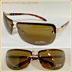 Men’s Classy Elegant Contemporary Modern Style SUN GLASSES Gold & Tortoise Frame