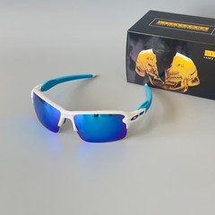 Oakley Flak 2.0 XL OO9188 Sunglasses White Frame Polarized Blue Lens Mens New