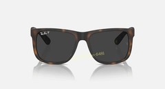 Ray-Ban Justin RB4165 Classic Polarized Sunglasses 54mm Dark Grey Matte HavanaUV
