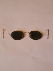 Vintage 60’s B&L Ray-Ban Oval Round Aviator Sunglasses 48mm Gold Green Lens USA