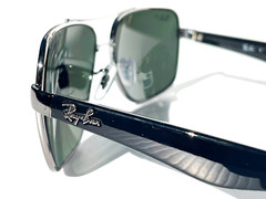 NEW Ray Ban Gunmetal Frame POLARIZED Green Grey Len Sunglass RB 3483 004/58