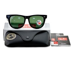 Ray-Ban Sunglasses RB2140 Original Wayfarer Clasic Black Frame Green Lens 54mm