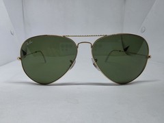 RAY-BAN RB 3025 001 62MM LARGE METAL AVIATOR SUNGLASSES GOLD GREEN AUTHENTIC NEW