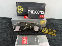 Ray-Ban RB3362 Cockpit Sunglasses, Gold Frame, Solid Yellow Lens