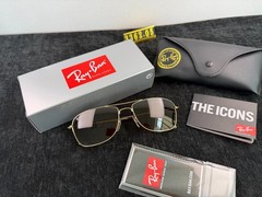 Ray-Ban RB3362 Cockpit Sunglasses, Gold Frame, Solid Yellow Lens