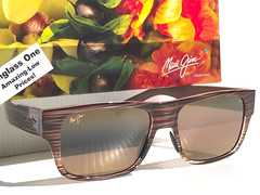 NEW Maui Jim KEAHI Brown Stripes POLARIZED HCL Bronze GLASS Sunglass H873-10