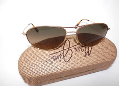 Maui Jim Sunglasses Gold Tortoise MJ-245-16 56-18-137 made in JAPAN + case